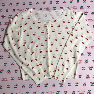 Cute ivory cherry cardigan 🍒